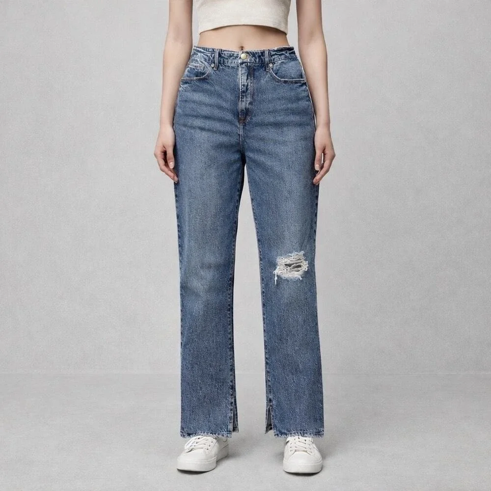 Good American Jeans Good Boy size 14 Distressed